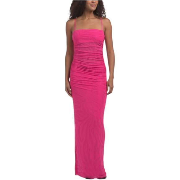 AFRM Jennan Knit Rhinestone Evening Dress Pink Size S
